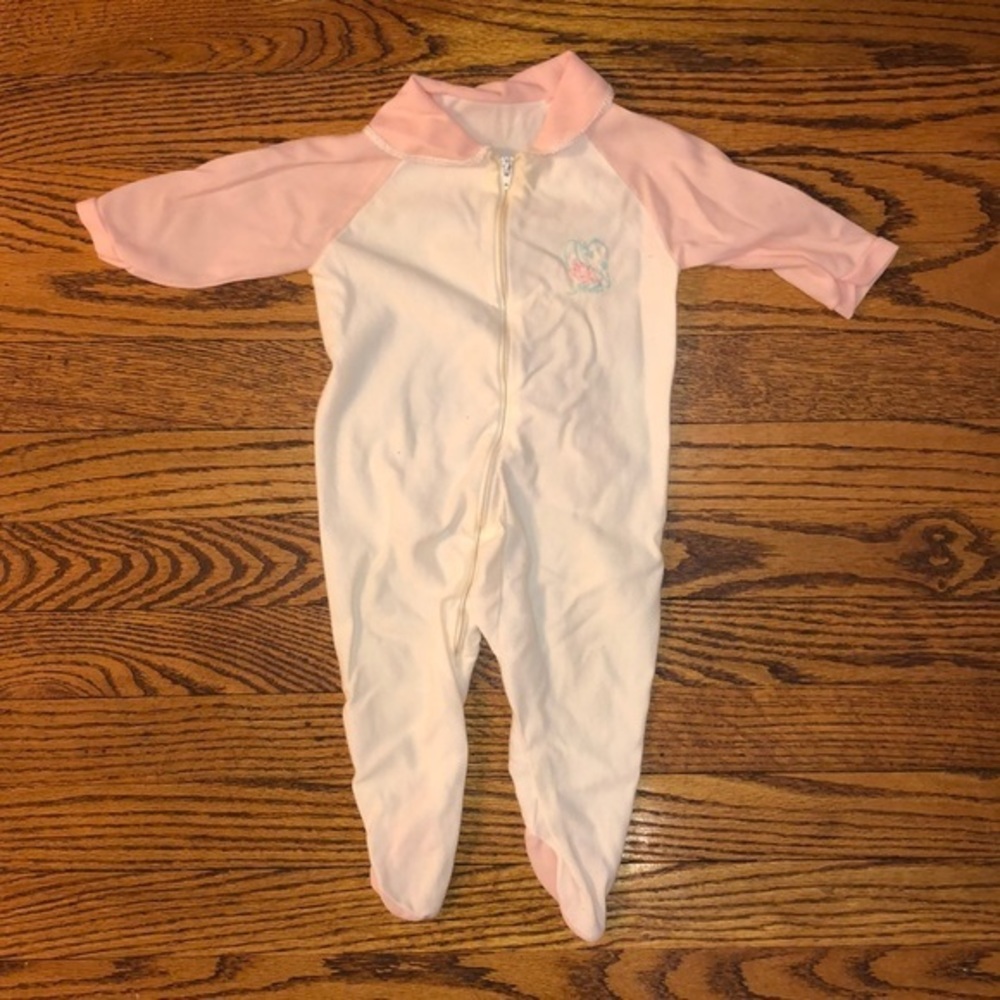 Vintage handmade baby girl footie pajama 3-6M